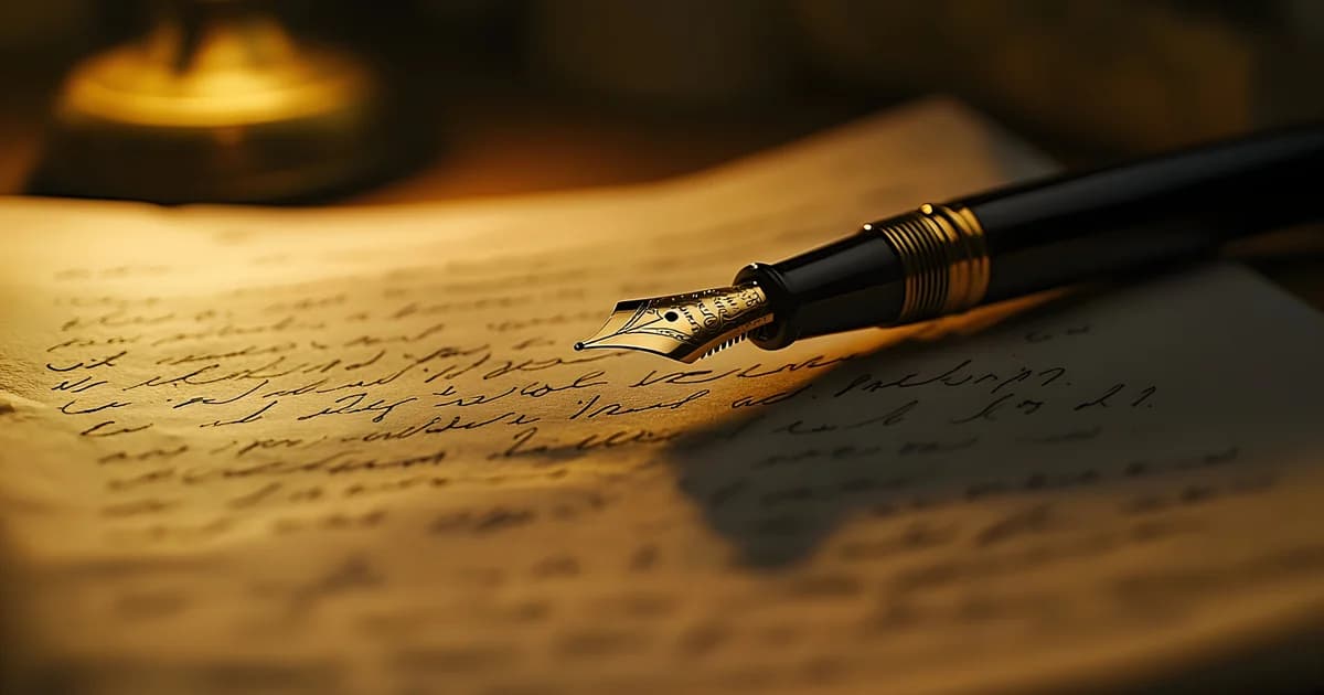 Caneta tinteiro antiga assinando documento, escritura de doação com reserva de usufruto