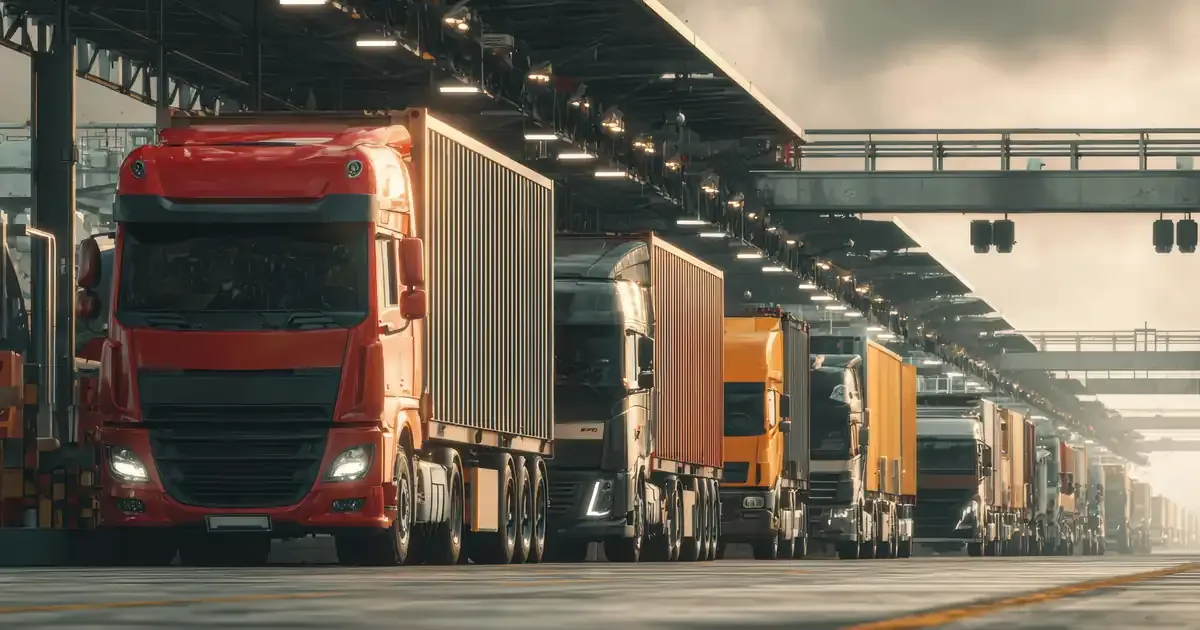 Caminhão de carga trafegando por rodovia em São Paulo no ano de 2026, representando a decisão das transportadoras sobre o Simples Nacional